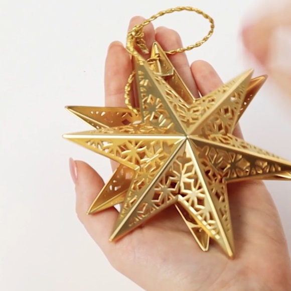 ❤️ SCENTED DECORATIVE ORNAMENT, WHITE WINTER FIR, METAL GOLD STAR - Picture 4 of 8